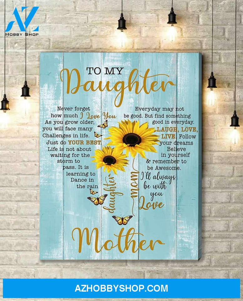 Sunflower - Butterfly Canvas Gift For Daughter