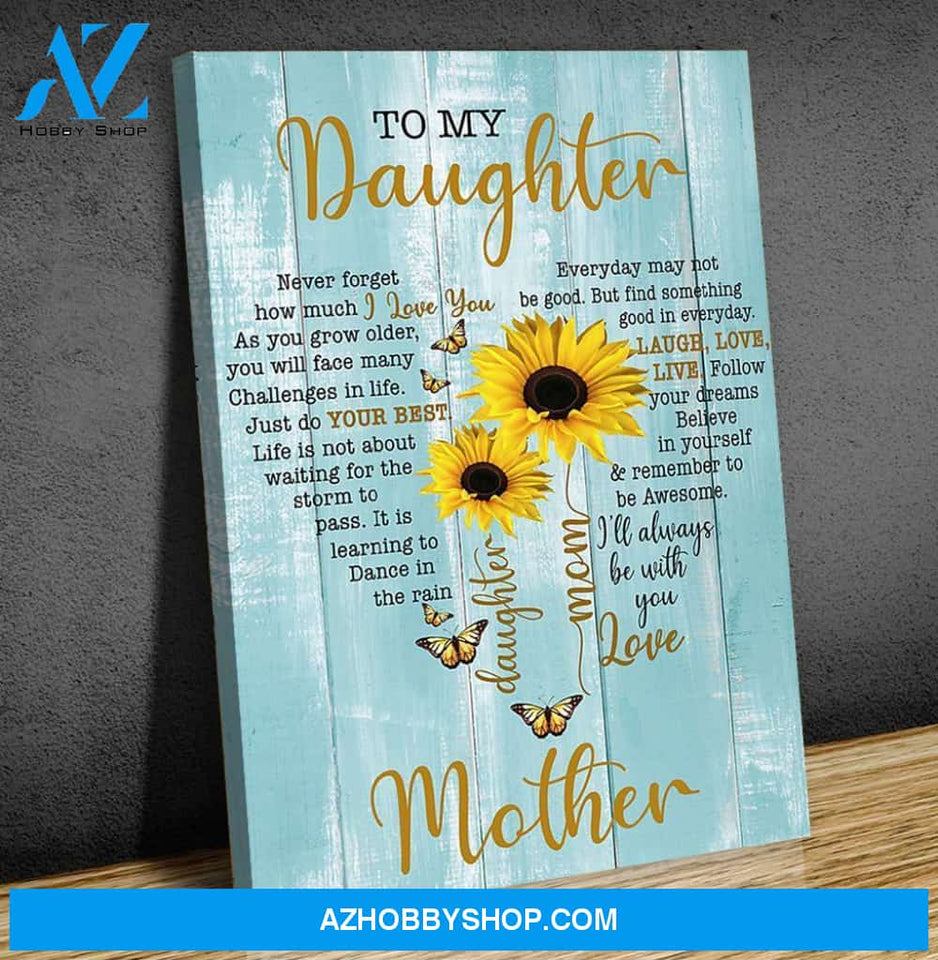 Sunflower - Butterfly Canvas Gift For Daughter