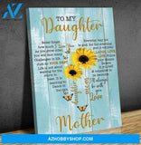 Sunflower - Butterfly Canvas Gift For Daughter