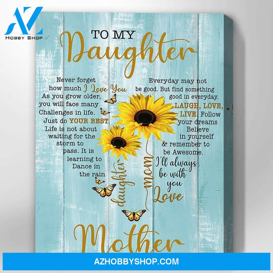 Sunflower - Butterfly Canvas Gift For Daughter
