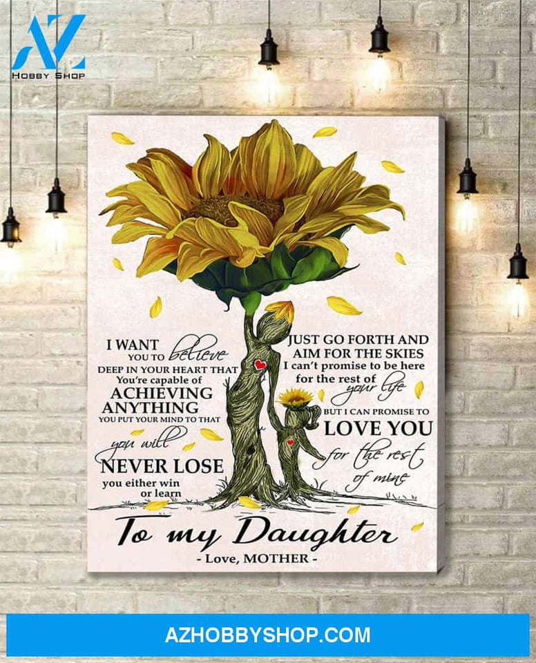 Sunflower Canvas Gift For Daughter - Hanging Art For Bedroom