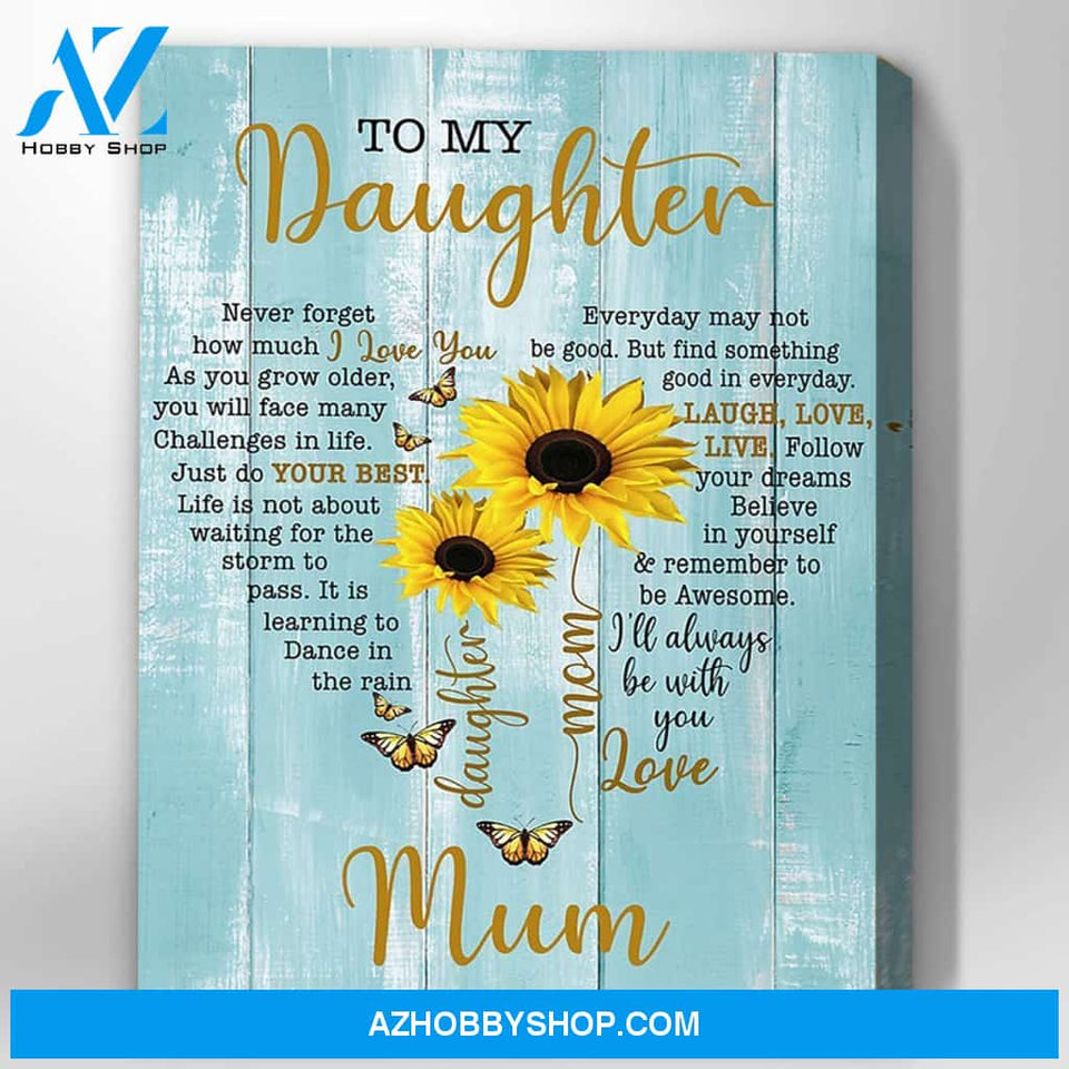 Sunflower Canvas Gift For Daughter - Hanging Art For Bedroom