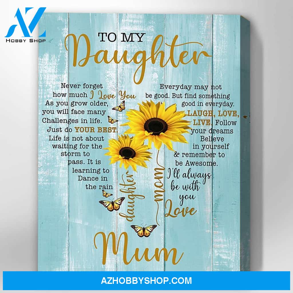 Sunflower Canvas Gift For Daughter - Hanging Art For Bedroom