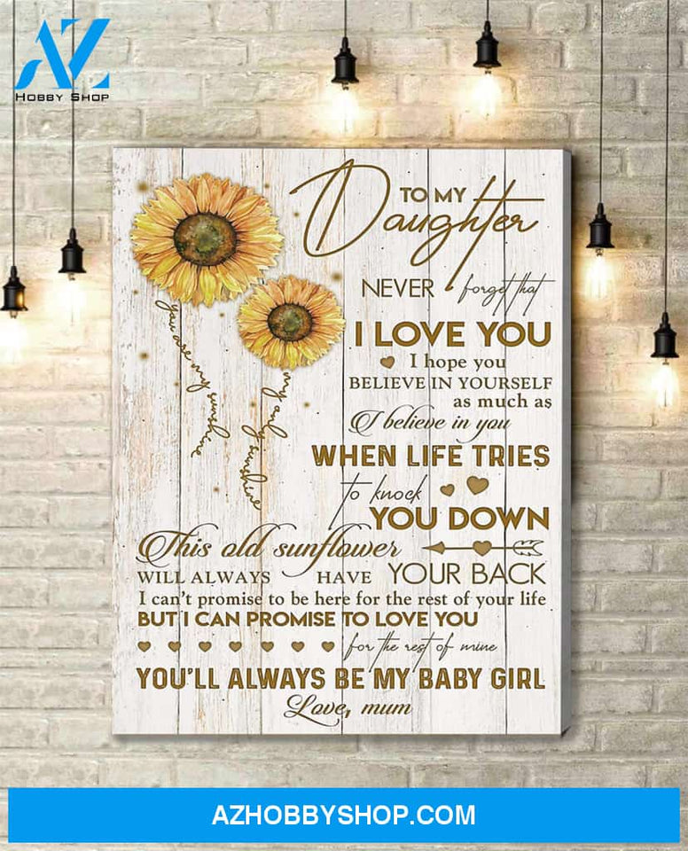 Sunflower Canvas Gift For Daughter - Hanging Art For Bedroom