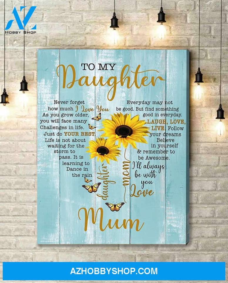 Sunflower Canvas Gift For Daughter - Hanging Art For Bedroom