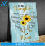 Sunflower Canvas Gift For Daughter - Hanging Art For Bedroom