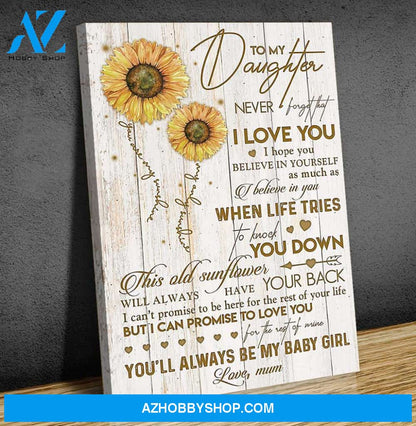 Sunflower Canvas Gift For Daughter - Hanging Art For Bedroom