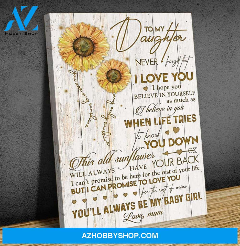 Sunflower Canvas Gift For Daughter - Hanging Art For Bedroom