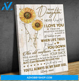 Sunflower Canvas Gift For Daughter - Hanging Art For Bedroom