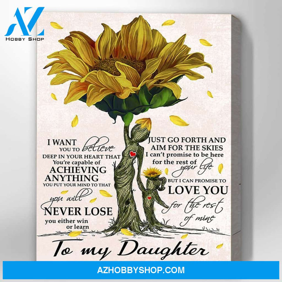 Sunflower Canvas Gift For Daughter - Hanging Art For Bedroom