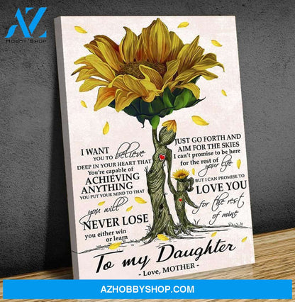 Sunflower Canvas Gift For Daughter - Hanging Art For Bedroom