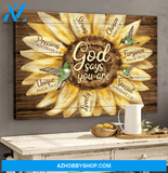 Sunflower Canvas Wall Art, Wall Decor Visual Art | God Says You Are Canvas | Hummingbird 3D Printed Canvas