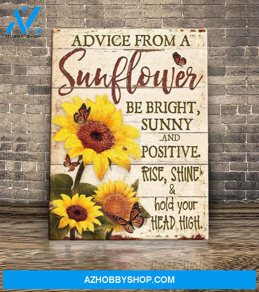 Sunflower Canvas - Hanging Art For Living Room