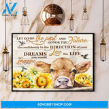 Sunflower Cow Let Go Of The Part And Go For The Future Canvas And Poster, Wall Decor Visual Art