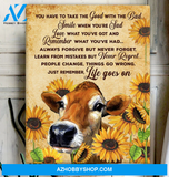 Sunflower Cow Premium Canvas Wall Art, Wall Decor Visual Art