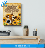 Sunflower Cow Premium Canvas Wall Art, Wall Decor Visual Art