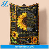 Sunflower Dear Daughter More Than Annything In This World Blanket Daughter Gift From Mom Gift For Daughter 