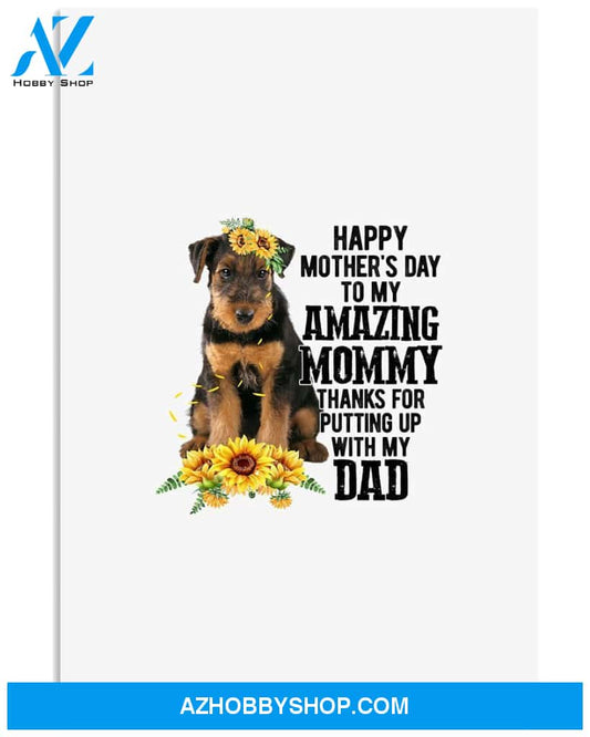 Sunflower Dog Mom - Airedale Terrier Canvas And Poster, Thank You Gifts For Mother s Day, Mother's Day Gift For Mom, Wall Decor Visual Art, My Poster Wall