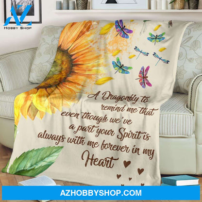 Sunflower Dragonfly In My Heart Blanket Gift For Dragonfly Lovers Birthday Gift Home Decor Bedding Couch Sofa Soft and Comfy Cozy