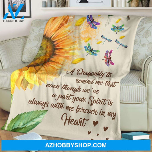 Sunflower Dragonfly In My Heart Blanket Gift For Dragonfly Lovers Birthday Gift Home Decor Bedding Couch Sofa Soft and Comfy Cozy