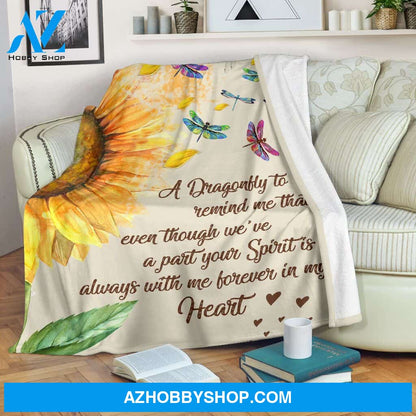 Sunflower Dragonfly In My Heart Blanket Gift For Dragonfly Lovers Birthday Gift Home Decor Bedding Couch Sofa Soft and Comfy Cozy