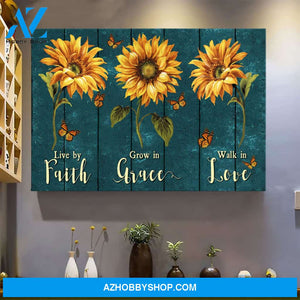 Sunflower - Faith, grace, love - Jesus Landscape Canvas Prints - Wall Art