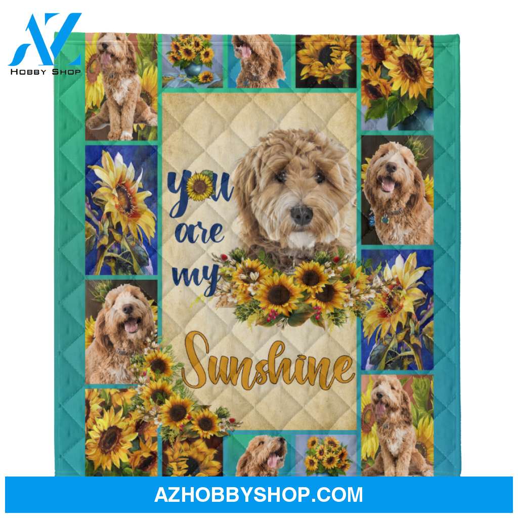Sunflower Goldendoodle You Are My Sunshine Blanket Gift For Dog Lovers Birthday Gift Home Decor Bedding Couch Sofa Soft and Comfy Cozy