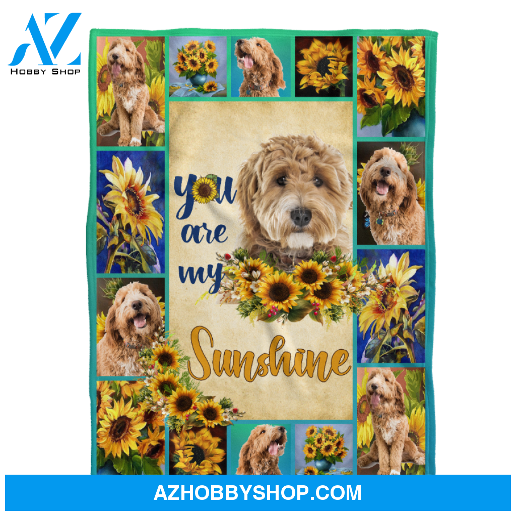 Sunflower Goldendoodle You Are My Sunshine Blanket Gift For Dog Lovers Birthday Gift Home Decor Bedding Couch Sofa Soft and Comfy Cozy