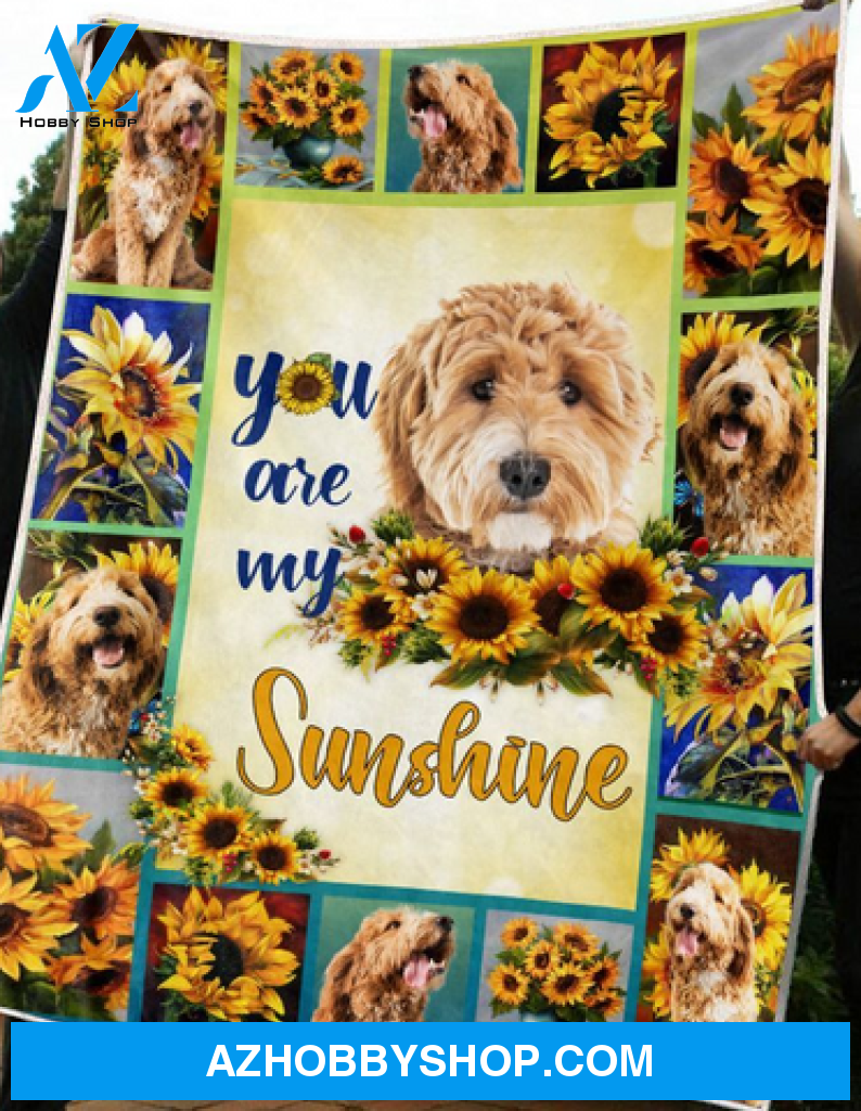 Sunflower Goldendoodle You Are My Sunshine Blanket Gift For Dog Lovers 