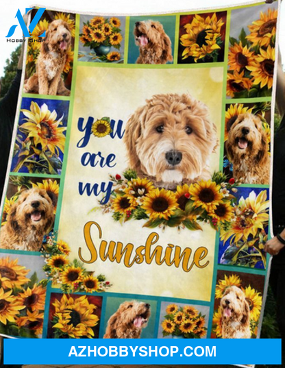 Sunflower Goldendoodle You Are My Sunshine Blanket Gift For Dog Lovers 