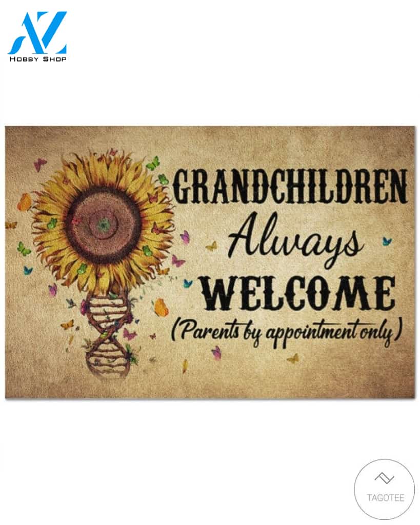 Sunflower Grandchildren always welcome doormat