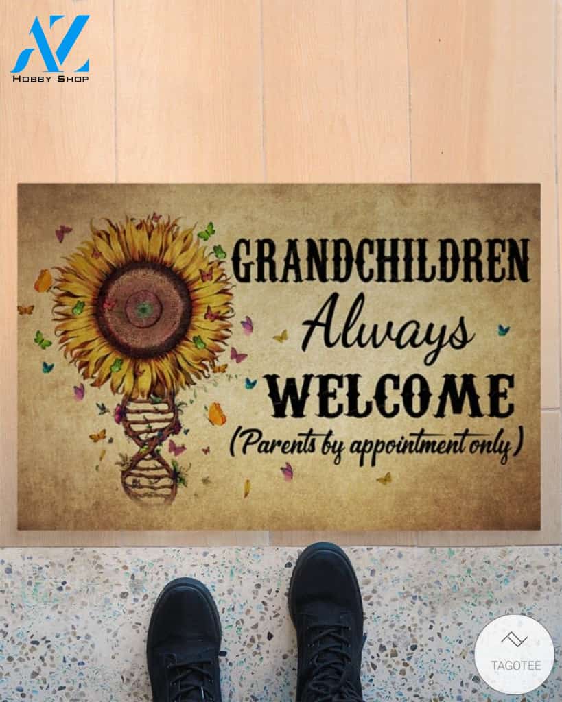 Sunflower Grandchildren always welcome doormat
