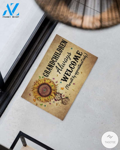 Sunflower Grandchildren always welcome doormat