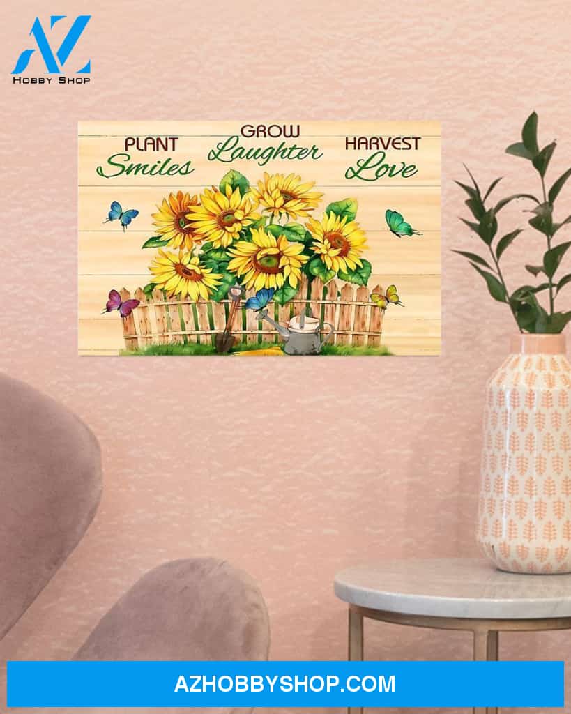 Sunflower Harvest Love Canvas Wall Art, Wall Decor Visual Art