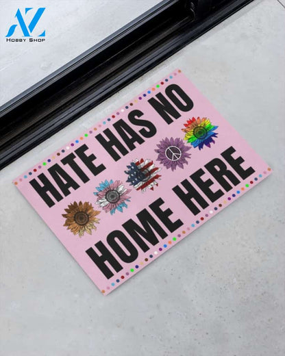 Sunflower Hate Has No Home Here Equality Indoor And Outdoor Doormat Gift For Friend Fanily Birthday Gift Decor Warm House Gift Welcome Mat