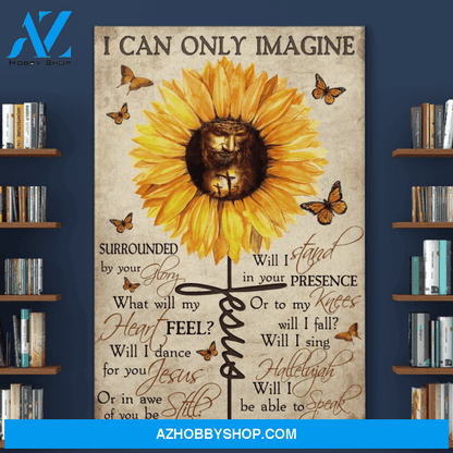 Sunflower Jesus Hallelujah I can only imagine Canvas Wall Art, Wall Decor Visual Art