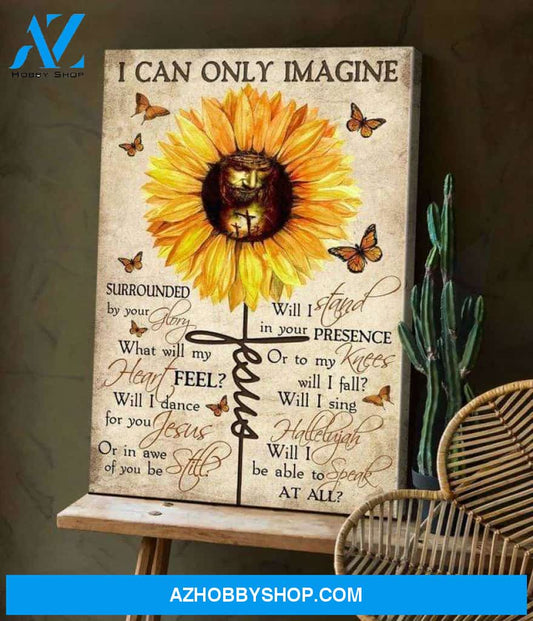 Sunflower Jesus Hallelujah I can only imagine Canvas Wall Art, Wall Decor Visual Art