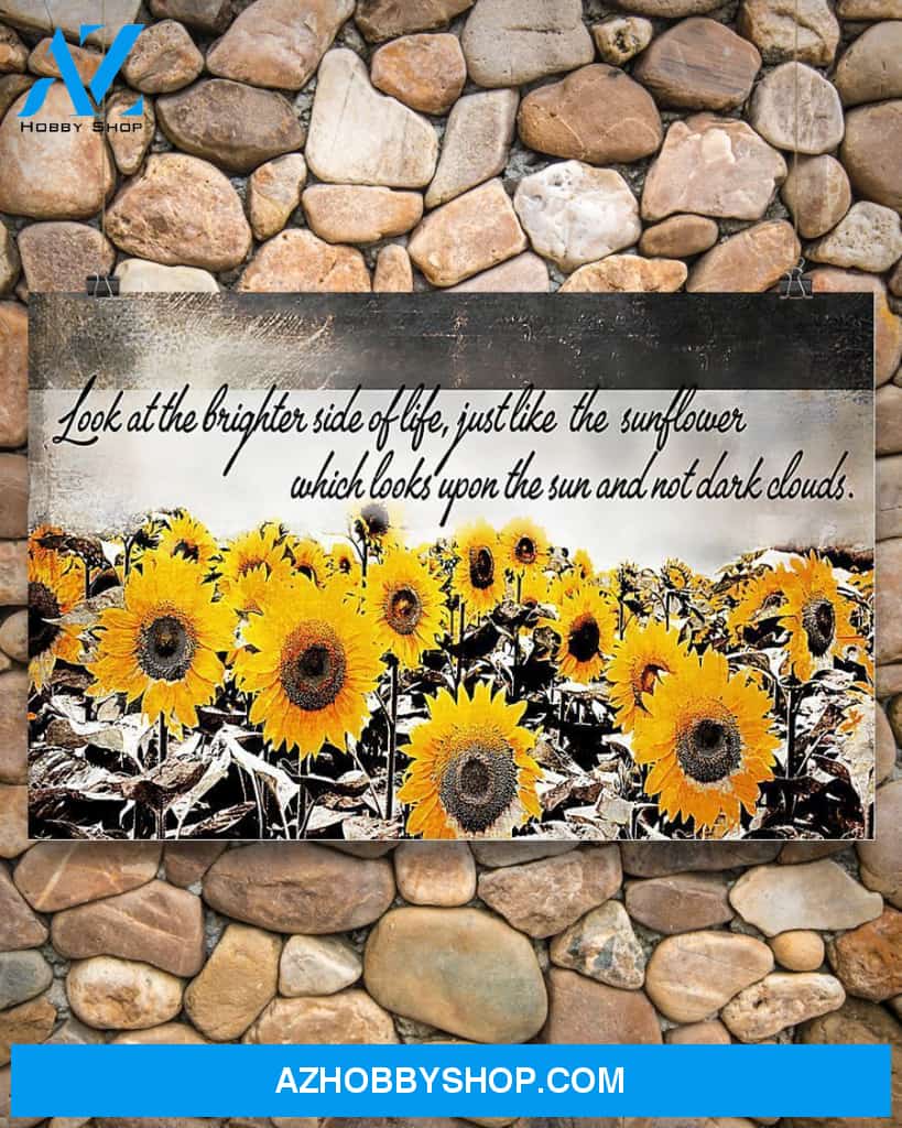 Sunflower Look At The Brighter Side Of Life Canvas Wall Art, Wall Decor Visual Art