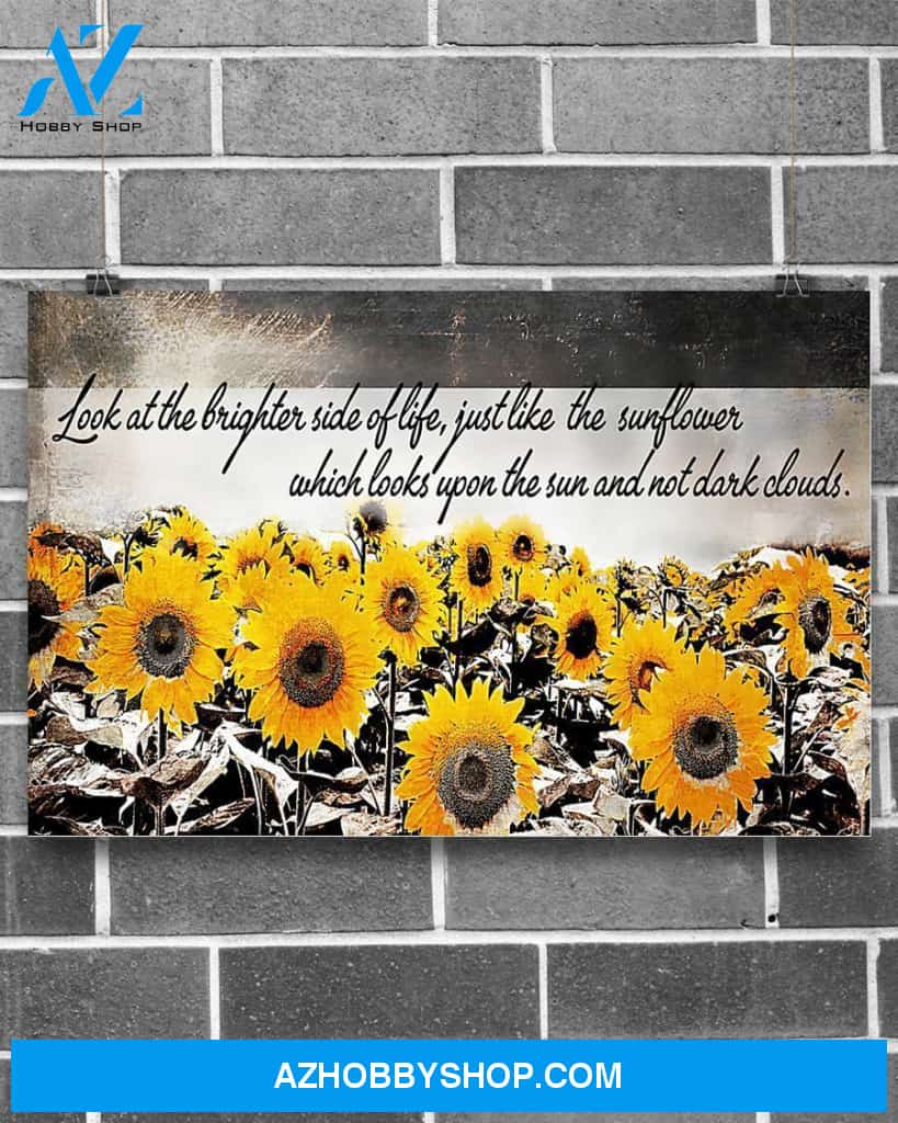 Sunflower Look At The Brighter Side Of Life Canvas Wall Art, Wall Decor Visual Art