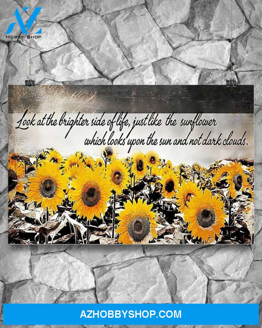 Sunflower Look At The Brighter Side Of Life Canvas Wall Art, Wall Decor Visual Art