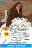 Sunflower Love Letter to My Daughter Fleece Blanket Gift For People Home Decor Bedding Couch Sofa Soft And Comfy Cozy