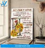 Sunflower - My only love, I love you forever and always Couple Portrait Canvas Prints - Wall Art