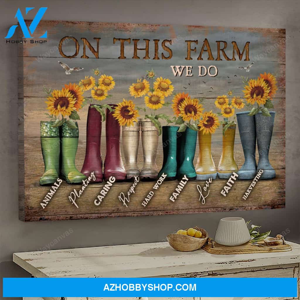 Sunflower - On this farm we do - Farm Landscape Canvas Prints - Wall Art