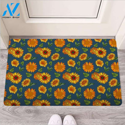 Sunflower Print Door Mat