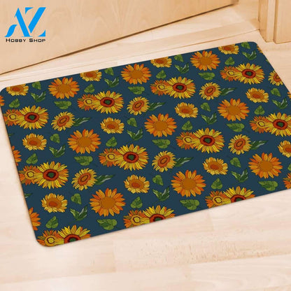 Sunflower Print Door Mat