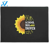 sunflower school bus driver back to school gift Doormat