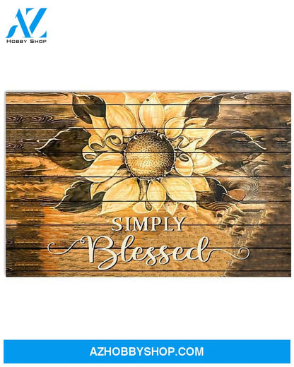 Sunflower Simply Blessed Canvas Wall Art, Wall Decor Visual Art