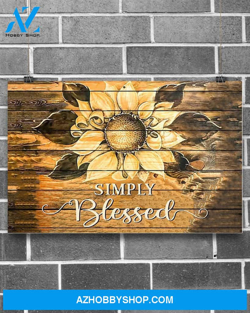 Sunflower Simply Blessed Canvas Wall Art, Wall Decor Visual Art
