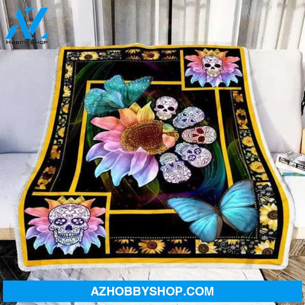 Sunflower Skull Blanket
