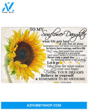Sunflower To My Sunflower Daughter Canvas Wall Art, Wall Decor Visual Art